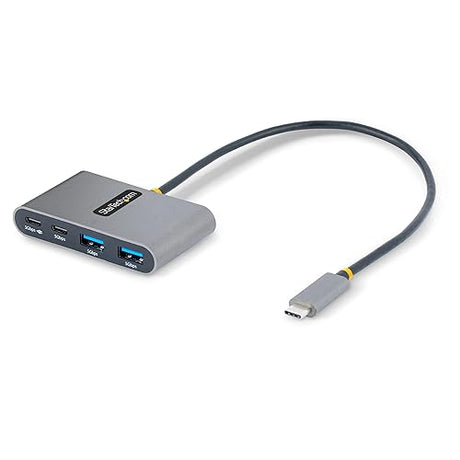 StarTech.com 4-Port USB-C Hub with 100W Power Delivery Pass-Through - 2X USB-A + 2X USB-C - 5Gbps - 1ft (30cm) Long Cable - Portable USB Type-C to USB-A/C Hub - USB-C Splitter (5G2A2CPDB-USB-C-HUB)