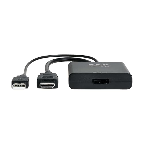 Tripp Lite 8K Male-to-Female HDMI to DisplayPort Adapter Video Converter, Active Converter, 8K@30Hz, 1-Foot Cable, 7.1 Channel Audio, No Software Needed, 3-Year Warranty (P130-06N-DP-8K)