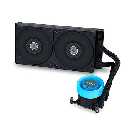 Lian Li Galahad II Lite 240mm PBT Fans – FDB Bearing Design, Customizable Pump ARGB Blockhead & Switchable Lid – 28mm PBT Fan, Support ARGB Side Light Strips for LGA 1700/AM5/AM4 (GA2L24PB) PBT 240mm Black