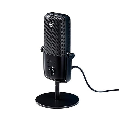 Elgato Wave:3 - Premium Studio Quality USB Condenser Microphone for Streaming, Podcast, Gaming and Home Office, Free Mixer Software, Sound Effect Plugins, Anti-Distortion, Plug ’n Play, for Mac, PC Black Microphone