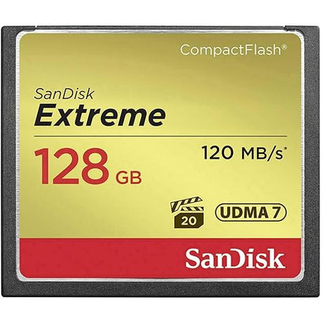 Sandisk Extreme 128GB CompactFlash Memory Card (SDCFXSB-128G-G46), Black