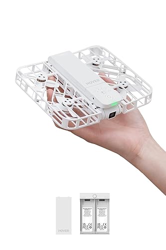 HOVERAir X1 Self-Flying Camera, Pocket-Sized Drone HDR Video Capture, Palm Takeoff, Intelligent Flight Paths, Follow-Me Mode, Foldable Action Camera with Hands-Free Control White (Combo) Combo White