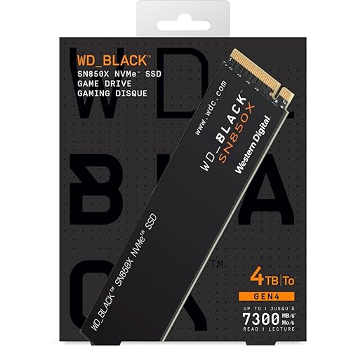 WD Black SN850X 4TB NVMe PCIe 4.0 x4 M.2 Internal Gaming SSD Without Heatsink