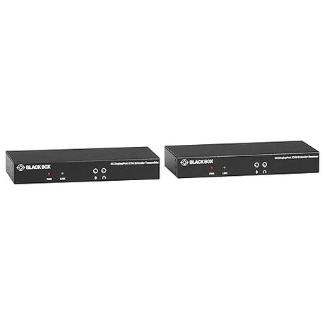 Black Box KVM Extender KIT Over Fiber - 4K30, Single-Head, DISPLAYPORT, USB 2.0 HUB, SERIA