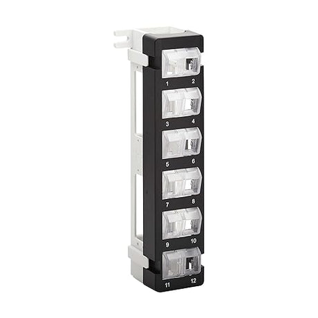 Tripp Lite 12-Port Wall-Mount Patch Panel for UTP Keystone Jacks, Rotatable Swivel Ports, Vertical or Horizontal Installation, Mount Bracket Included, TAA Compliant, Lifetime Warranty (N062-012-KJ-WM)