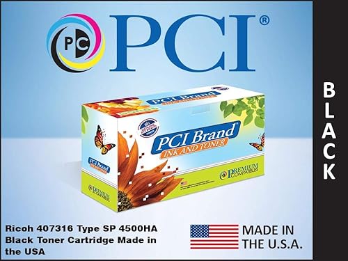 PCI Compatible 407316 Black Toner Cartridge Replacement for Ricoh Made in The USA 12K Yield
