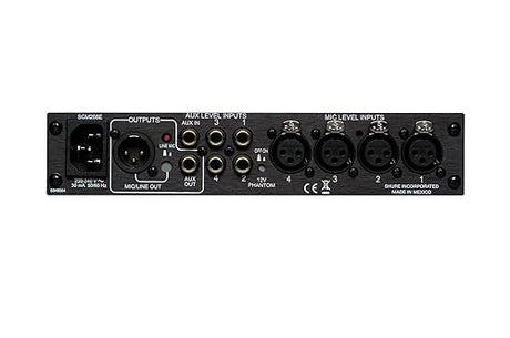 Shure SCM268 4-Channel Microphone Mixer (12V Phantom Power) with 6 Transformers, Built-in Low-Cut Filter and IEC Power Cord Connector