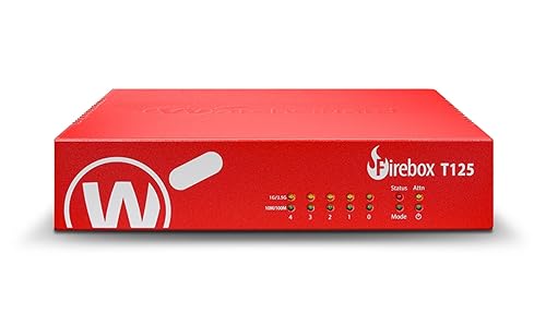 WatchGuard Firebox T125 with 5 Year Total Security Suite - Tabletop Firewall, 1x 2.5Gb + 4X 1Gb Ports, High-Speed Security for Branch Offices (WGT125645)