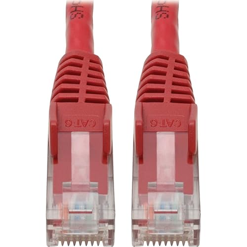 Tripp Lite N201-004-RD Cat6 Gigabit Ethernet Snagless Molded Patch Cable 24 AWG 550MHz Premium UTP, Red, RJ45 M/M 4' 4-ft. Red