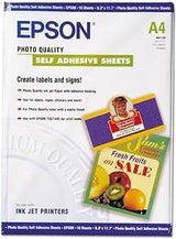 Epson S041106 Photo Quality Self-Adhesive Sheets, A4 Size (8.3x11.7), 10 Sheets Ink One Size