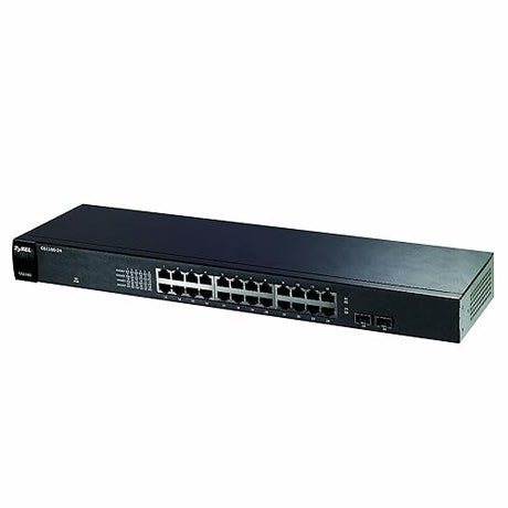 ZyXEL 24-Port Gigabit Ethernet Unmanaged Switch - Fanless Design with 2 SFP Ports [GS1100-24] 24-Ports