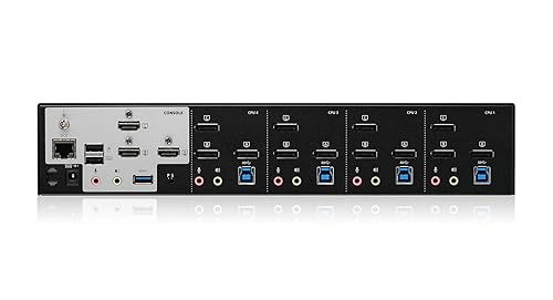 IOGEAR 4-Port 4K Triple View DisplayPort KVMP Switch w/Full Set of Cables (TAA) GCS1964 4-Port KVMP Switch
