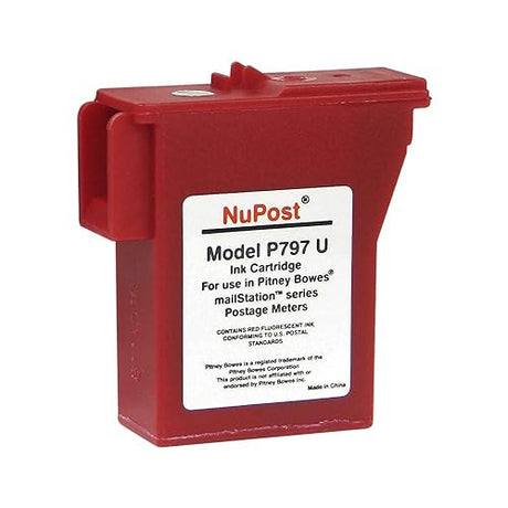 NuPost NPTK700 Compatible Red Ink Cartridge Replacement for Pitney Bowes Postage Meter 797-0, 797-M, 797-Q (Red)