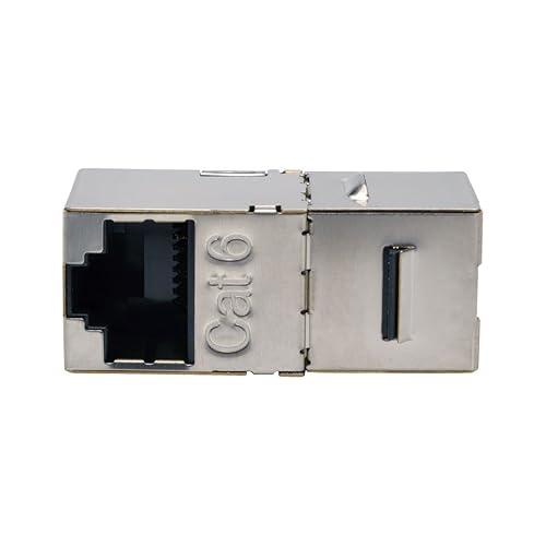 Tripp Lite N235-001-SH-D Cat6 Straight Through Modular Shielded in Line Snap-in Coupler with 90-Degree Down-Angled Port RJ45 F/F Cat6 Shielded (Angled)