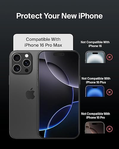 Belkin ScreenForce InvisiGlass Privacy Screen Protector for iPhone 16 Pro Max, Scratch-Resistant Impact Protection w/Included Easy Align Tray for Bubble Free Application - Made with Recycled Glass