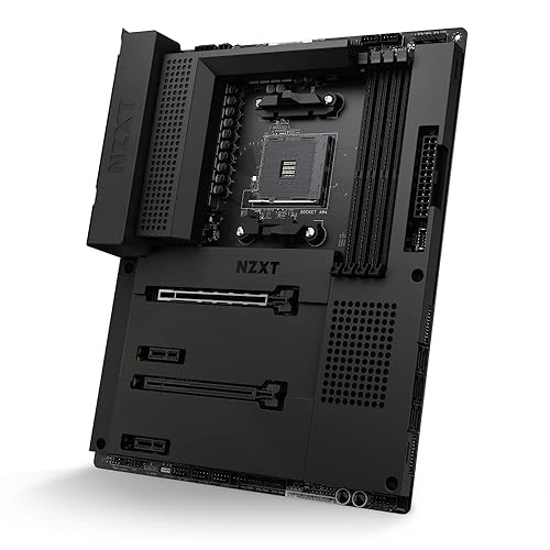 NZXT N7 B550 - N7-B55XT-B1 - AMD B550 chipset (Supports AMD Socket AM4 Ryzen CPUs) - ATX Gaming Motherboard - Integrated Rear I/O Shield - Wifi 6 connectivity - Black Black Chipset