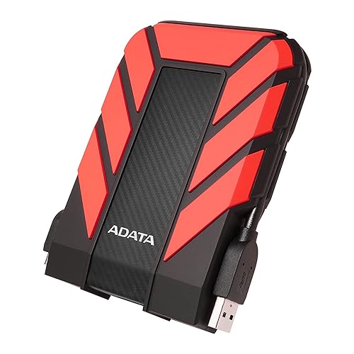 ADATA HD710 Pro 2TB External Hard Drive, Red (AHD710P-2TU31-CRD)