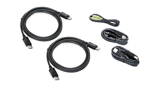 IOGEAR G2L9203UTAA3 Dual View DisplayPort USB KVM Cable Kit with (TAA) Audio Dual View DisplayPort, USB KVM