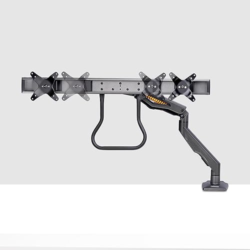 StarTech.com Desk Mount Dual Monitor Arm with Crossbar, Up to 27 Displays, Max 33lb/15kg, C-Clamp, Mechanical Spring, TAA