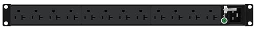 Panduit PC14C13GY10 Power Cord, IEC C14 to IEC C13, 10 Amp, 250 VAC, 10', Gray (12) 5-20R Receptacles 15A, 120V Single Phase