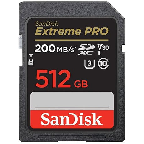 SanDisk Extreme PRO 512GB UHS-I U3 SDXC Memory Card