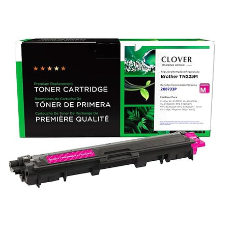 Clover Remanufactured Toner Cartridge Replacement for Brother TN225 | Magenta | High Yield Magenta 2,200