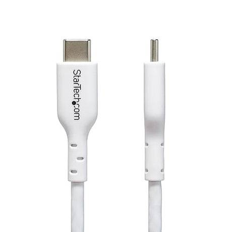 StarTech.com 3m (9.8ft) White USB-C Charging Cable, USB C Cable, USB 2.0 Type-C Laptop Charger Cord, 60W Power Delivery, M/M