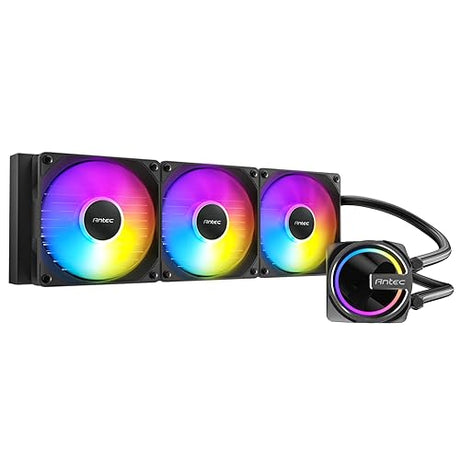 Antec Skeleton 360 ARGB Liquid CPU Cooler, 360mm Radiator, 3 x 120mm PWM ARGB Fans, Hydraulic Bearing, Copper Base, Intel LGA 115X/1200/1700/20XX, AMD AM4/AM5, Black