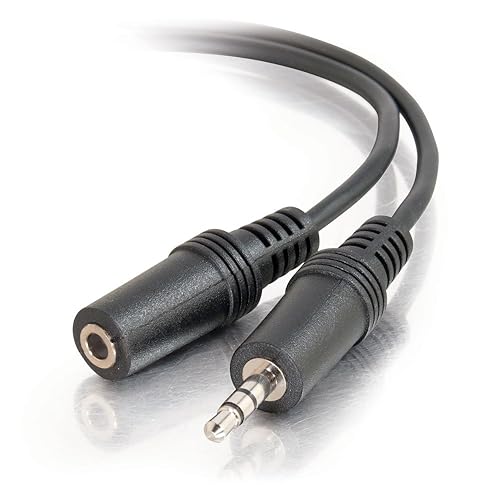 C2G/ Cables To Go Legrand - C2G 3.5MM Stereo Audio Cables, 3.5MM Male to Female Cord, Black Audio Cable with In-Wall, CMG-Rated Jacket, 50 Foot 3.5MM Audio Cable, 1 Count, C2G 40410 1 Count (Pack of 1)
