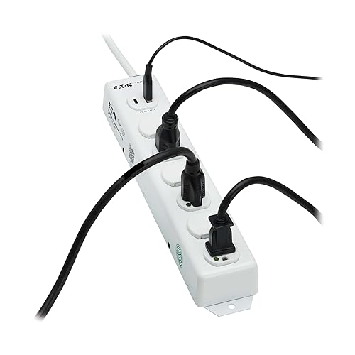 Tripp Lite Eaton Medical Hospital Power Strip with 2 USB Charging Ports, 6 Outlets + 2 Foot Cord, UL 1363 Certified Power Strip, Wall Mount and Under