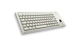 Cherry G84-4420LUBEU-0 UltraSlim Compact Keyboard with USB Interface and Optical Trackball, 15 Width, Light Gray