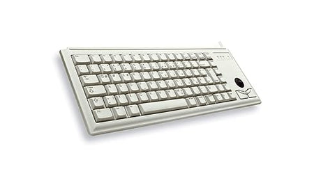 Cherry G84-4420LUBEU-0 UltraSlim Compact Keyboard with USB Interface and Optical Trackball, 15 Width, Light Gray