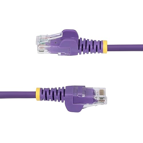 StarTech.com 5ft Purple Slim CAT6 Ethernet Cable, Snagless RJ45, LSZH, 28AWG Pure Bare Copper, Slim Network Patch Cable/Cord
