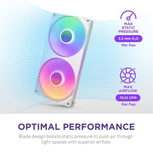 NZXT U240-240mm Hub-Mounted RGB Uni-Body Fan - Single Pack (White)