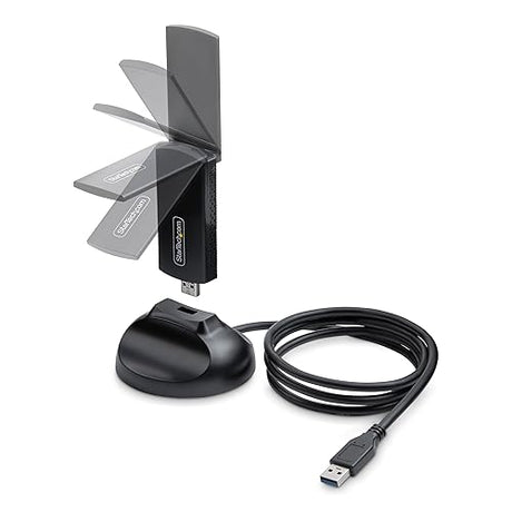 StarTech.com Wi-Fi 6E USB Adapter/Dongle, for Desktop/Laptop PC, Wireless NIC w/Foldable Antenna, WiFi 2.4/5/6GHz Network