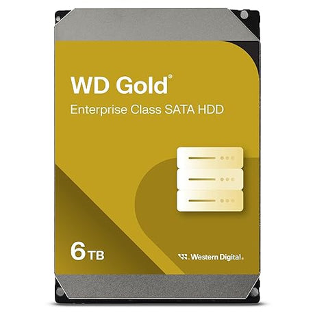 Western Digital 6TB WD Gold Enterprise Class Internal Hard Drive - 7200 RPM Class, SATA 6 Gb/s, 256 MB Cache, 3.5 - WD6003FRYZ