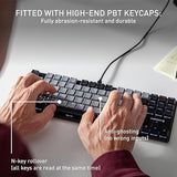 Cherry KC 500 MX LP Mechanical Low Profile Keyboard | Slim Design | White Lighting | PBT Key caps New MX LP 2.0 Switches (Black, TKL)