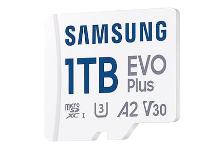 SAMSUNG EVO Plus microSD Memory Card + Adapter, 1TB Micro SDXC, Up to 160MB/s, UHS I, C10, U3, V30, A2, for Gaming Devices, Android Tablets and Smartphones, Memory Card, MB-MC1T0SA/CA [Canada Version]