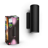 Philips Hue White & Color Ambiance Appear Outdoor Wall Light Fixture, Outdoor Lights, Wall Lantern (Hue Hub Required, Works with Alexa, Apple Homekit & Google Assistant), Black
