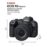 Canon EOS R6 Mark II Mirrorless Camera RF24-105mm F4-7.1 is STM Lens Kit, Full-Frame Hybrid Camera, 24.2 Megapixel CMOS Sensor, Photo and Video Capabilities, Black