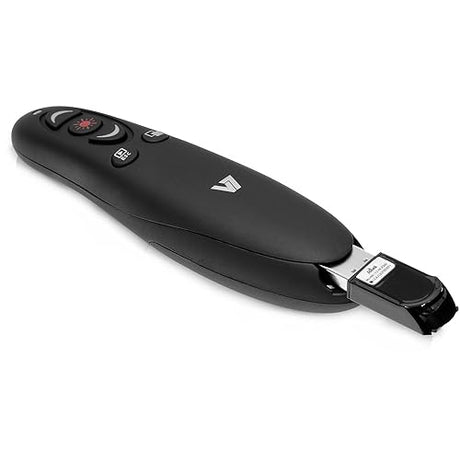V7 WP100024G19NB Professional Wireless Presenter with Laser Pointer and microSD Card Reader, Black