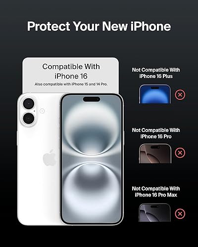 Belkin ScreenForce InvisiGlass Treated Screen Protector for iPhone 16, iPhone 15, & iPhone 14 Pro, Scratch-Resistant Impact Protection w/Included Easy Align Tray for Bubble Free Application - Made
