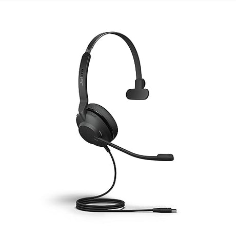 Jabra Evolve2 30 SE Wired Mono Noise-Cancelling Headset - Features 2-Mic Call Technology and USB-C Cable - Works with All Leading Unified Communications Platforms Such as Zoom and Google Meet - Black