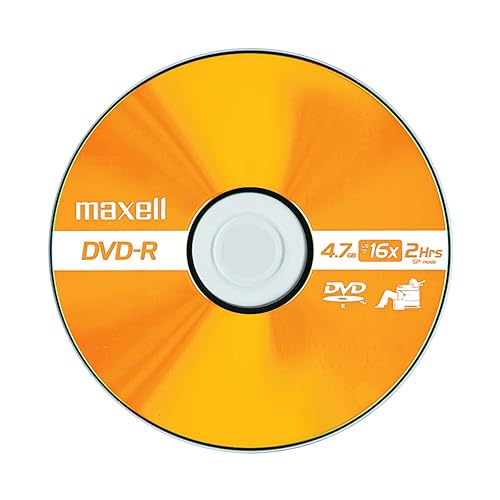 Maxell DVD-R Discs, 4.7GB, 16x, Jewel Cases, Gold