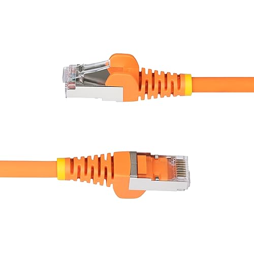 StarTech.com 6in Orange CAT6a Ethernet Cable, Snagless RJ45, 10GbE, 100W PoE++, S/FTP, 500MHz, 27AWG Pure Bare Copper, LSZH