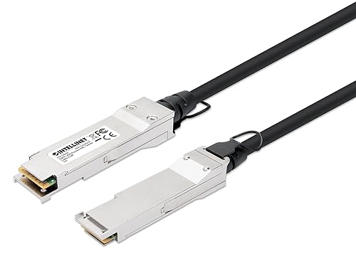 Intellinet QSFP+ 40G Passive DAC Twinax Cable QSFP+ to QSFP+ 0.5m MSA Compliant for Maximum Compatibility Direct Attach Copper AWG 30 Black