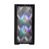 Cooler Master TD300 Mesh White Micro-ATX Tower with Polygonal Mesh Front ana Removable Top Panel, ARGB/PWM Hub Tempered Glass, Dual Sickleflow PWM ARGB Lighting Fans