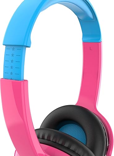 Wicked Audio Wireless Kids Headphone with Microphone ?– 85dB Safe Volume Control – On-Ear Bluetooth Headset for Children/Toddler/Classroom/Travel, Ages 2+ ?Works with Smartphone/Tablet/PC (Candy Pink)