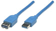 MANHATTAN High-Speed USB Expansion Cable Type-A (Male)/ A (Female) 3 M Blue 322447 3 m clear