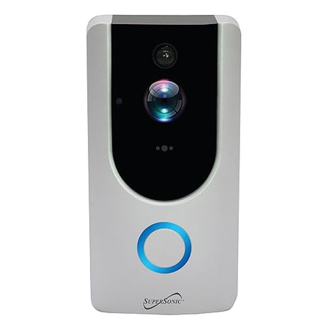 Supersonic SC-5000VD Smart WiFi Doorbell Camera, with 1080P HD Video Recording, Voice Call Intercom, Infrared Night Vision, Remote Monitor, Intercom, Trigger, Built-in SD Card, No Wire Connection